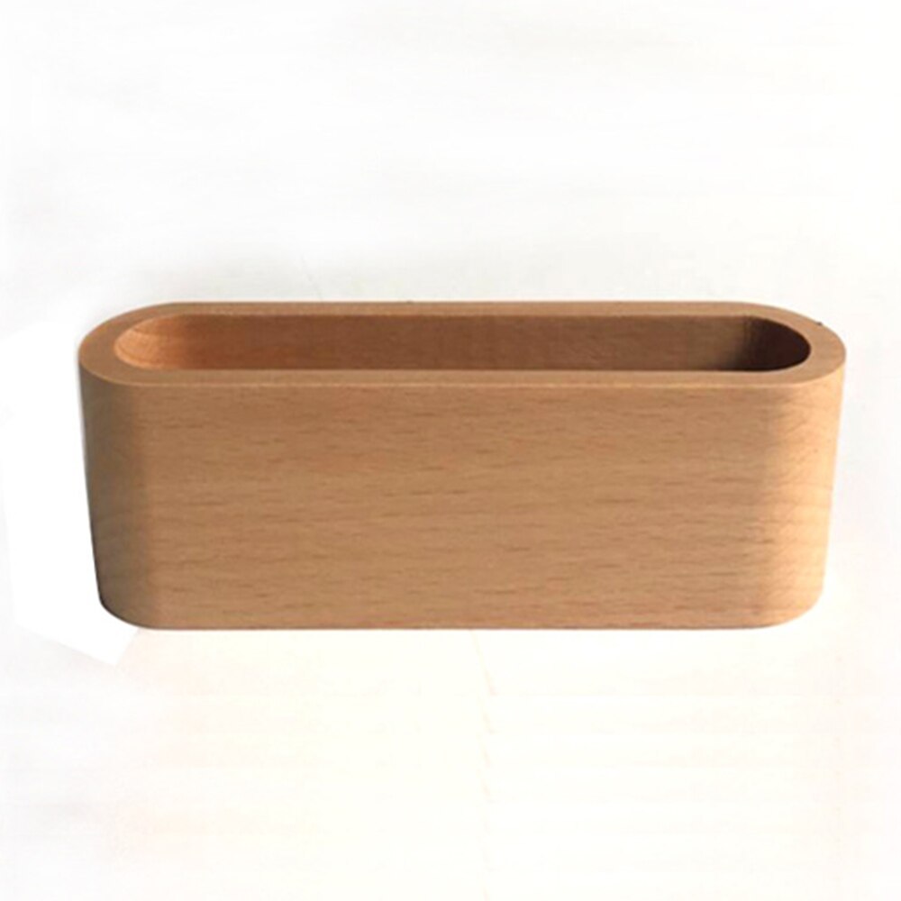 1 Pcs Wooden Business Card Holder Memo box Simple High-End Desktop Storage Natural Wooden Desktop Ornaments: beige