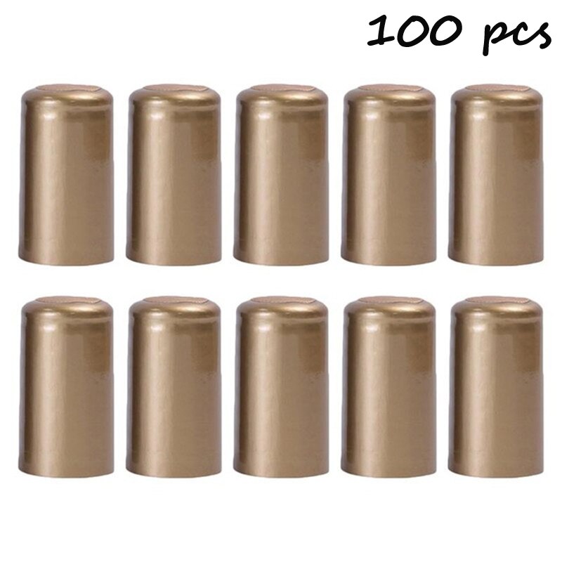 100 Uds. Tapa termoretráctil para botella de vino, tapa termoretráctil de PVC para Bar o , accesorios para Bar: Rojo