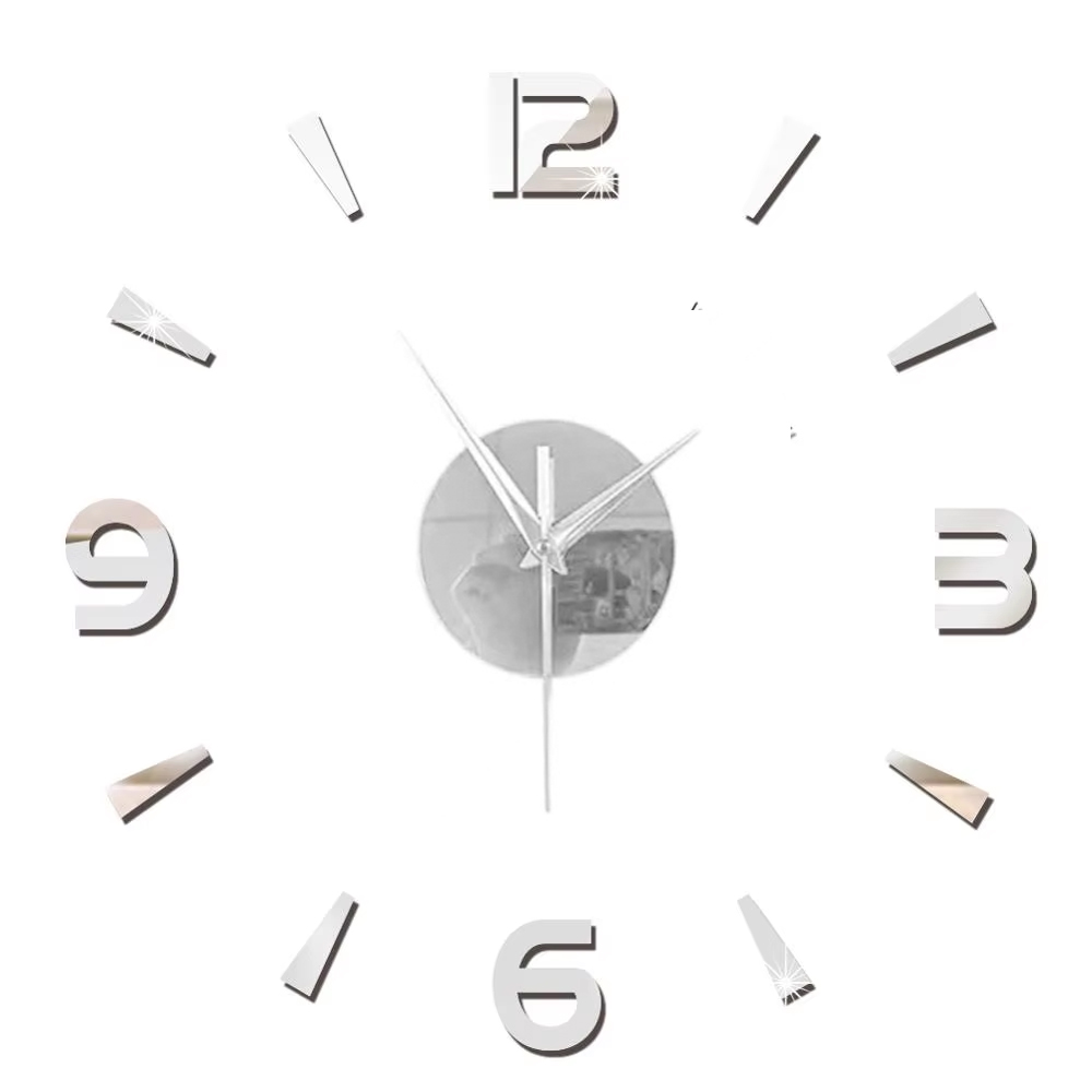 Relógio de parede moderno de 27 "~ 47", para decoração de sala de estar, sem moldura, faça você mesmo, com número de espelho, adesivo para decoração de quarto de casa