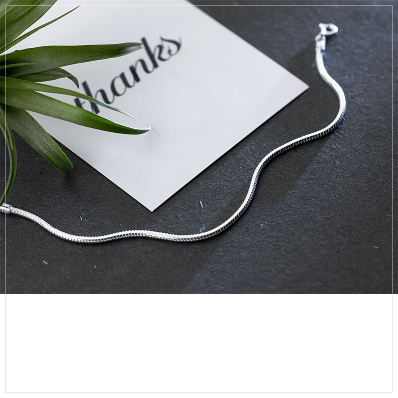 Mloveacc 100% 925 Sterling Zilver Koreaanse Stijl Eenvoudige Glossy 2 Mm Snake Chian Armband Charm Sieraden Vrouwen Populaire