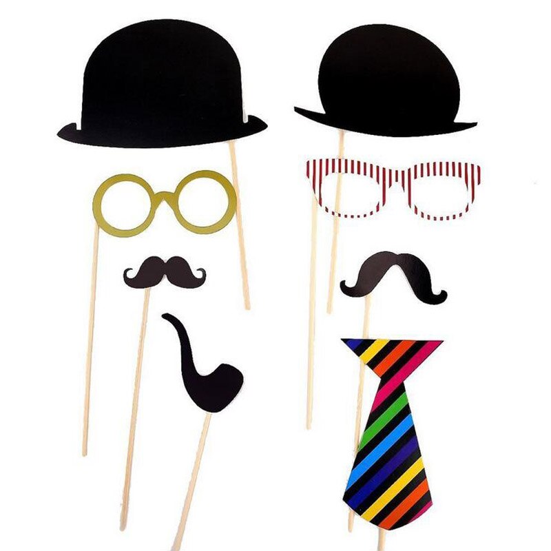 HOMEBEGIN 58pcs Fun Wedding Photo Booth Props Birthday Photobooth Mr Mrs Just Married Wdding Decoration Party Supplies