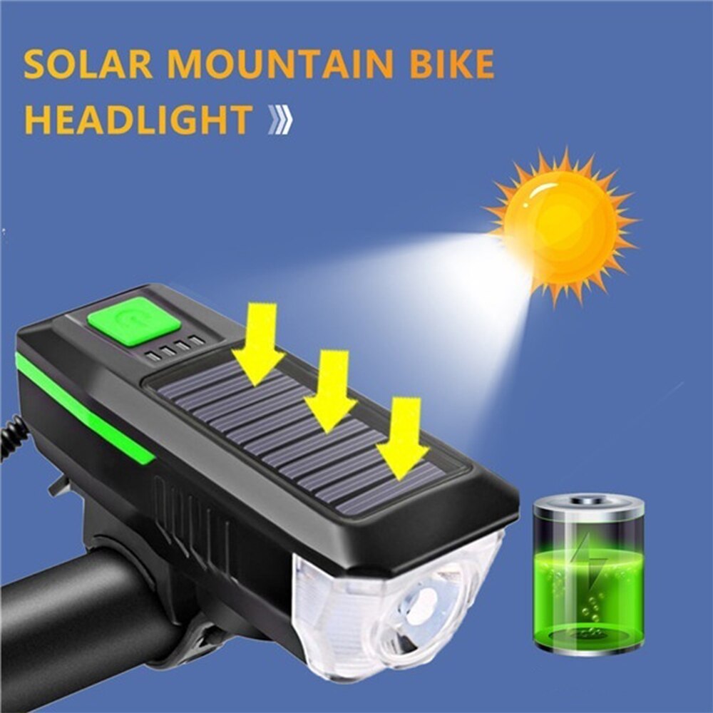 Sol opladning horn lys cykel mobiltelefon holder holder roterende stenter sol bil lys