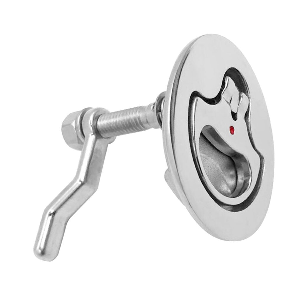 2 inch 52mm Boat 316 Stainless Steel Flush Mount Pull Hatch Cam Latch Lift Handle with Back Plate, Silver