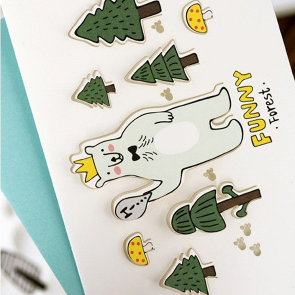 cute cartoon forest animals greeting card set (+envelope) /
