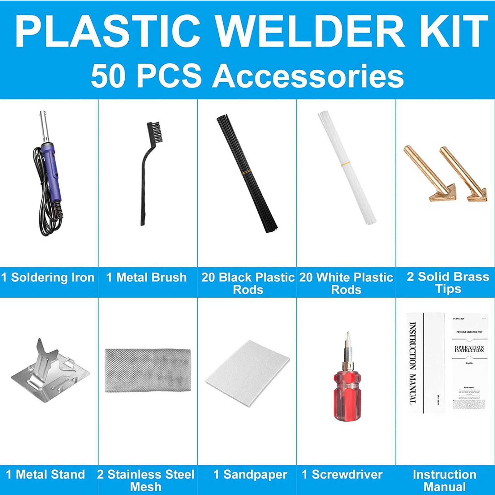 Plastic Welding Kit Help Repair Broken Plastic Parts Adjustable Temperature