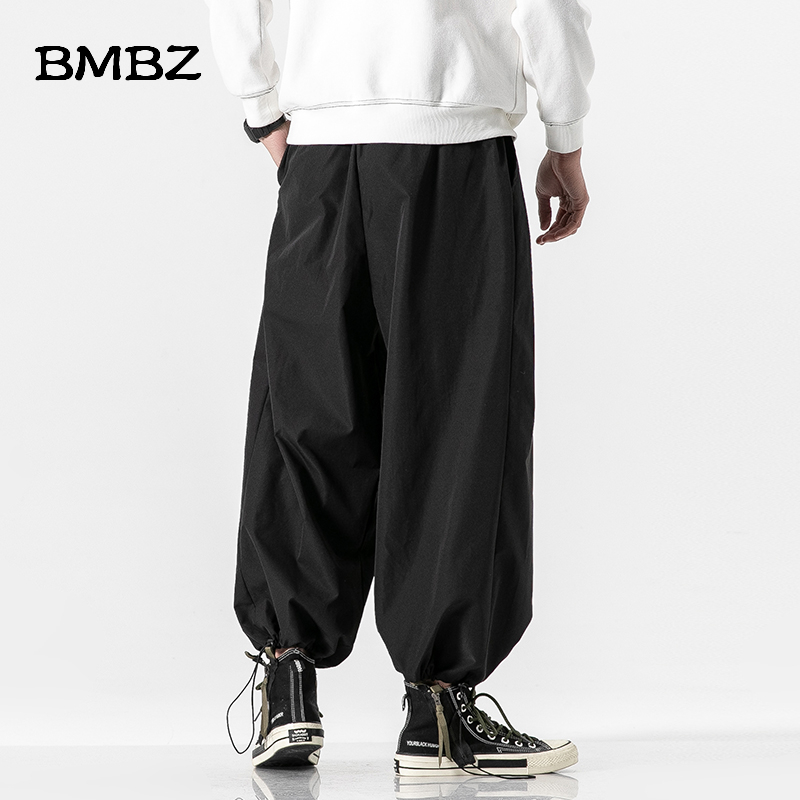 Japanska streetwear lösa byxor vida ben sommar tunna herr haremsbyxor hip hop harajuku joggingbyxor manliga svarta byxor herr