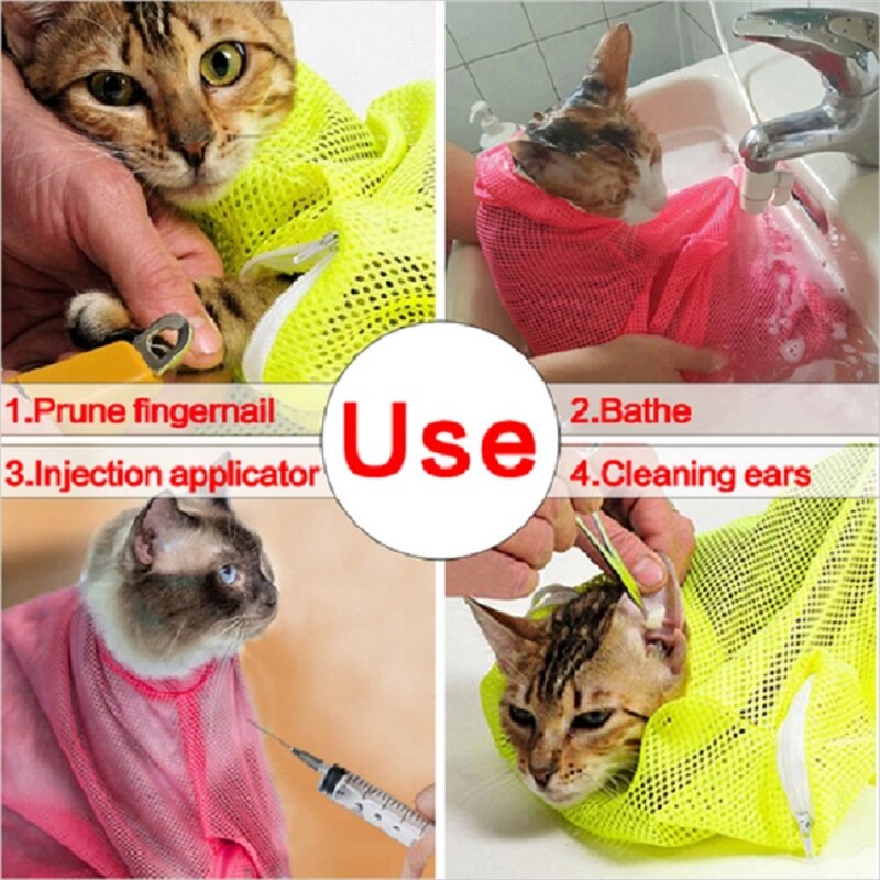 Cat Beauty Bathing Net Bag No Catch Bite Binding Bath Nail Trimming Injection Check Cat Supplies Pet Accessories