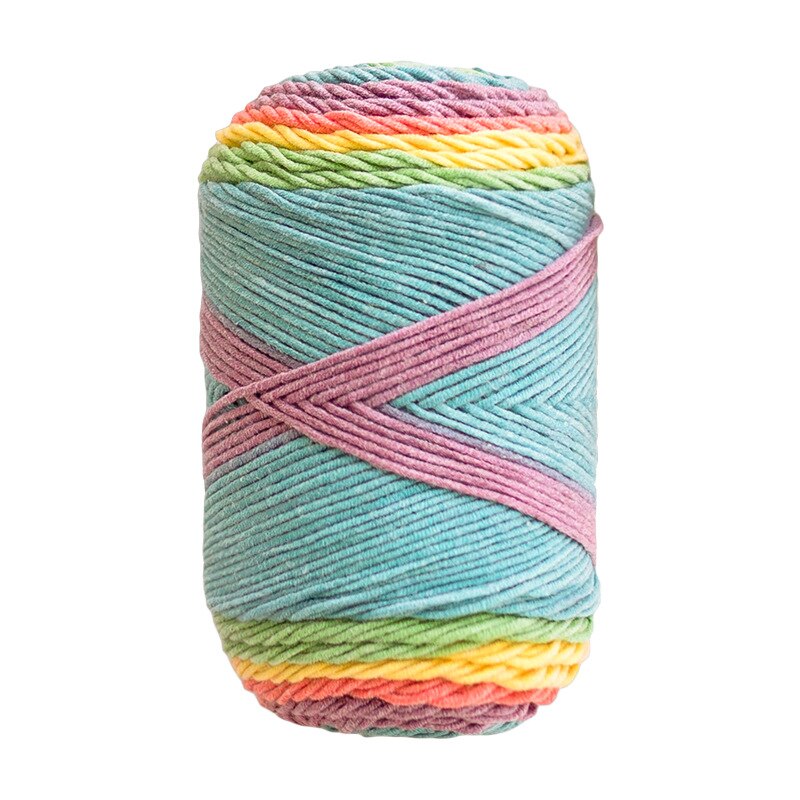 100g 5 Strands Of Rainbow Cotton Handmade DIY Woven Yarn Doll Pillow Blanket Milk Cotton Yarn TJ2190