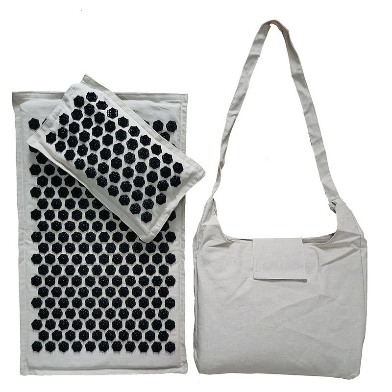 74*44cm Nature Linen Coconut Palm Massage Yoga Mat Sport Pillow Mat with Bag Lotus Spike Acupressure Mat Cushion Accupresure Mat: Clear