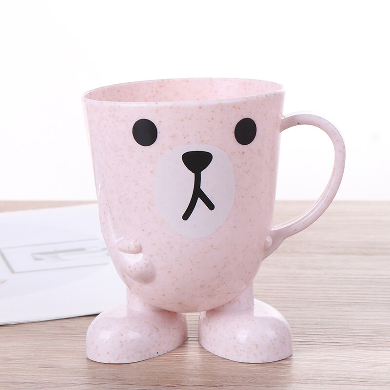 Børn spædbørn baby kopper drikkevand børste tænder vask kop mælk kop med håndtag morgenmad krus drink: Beige
