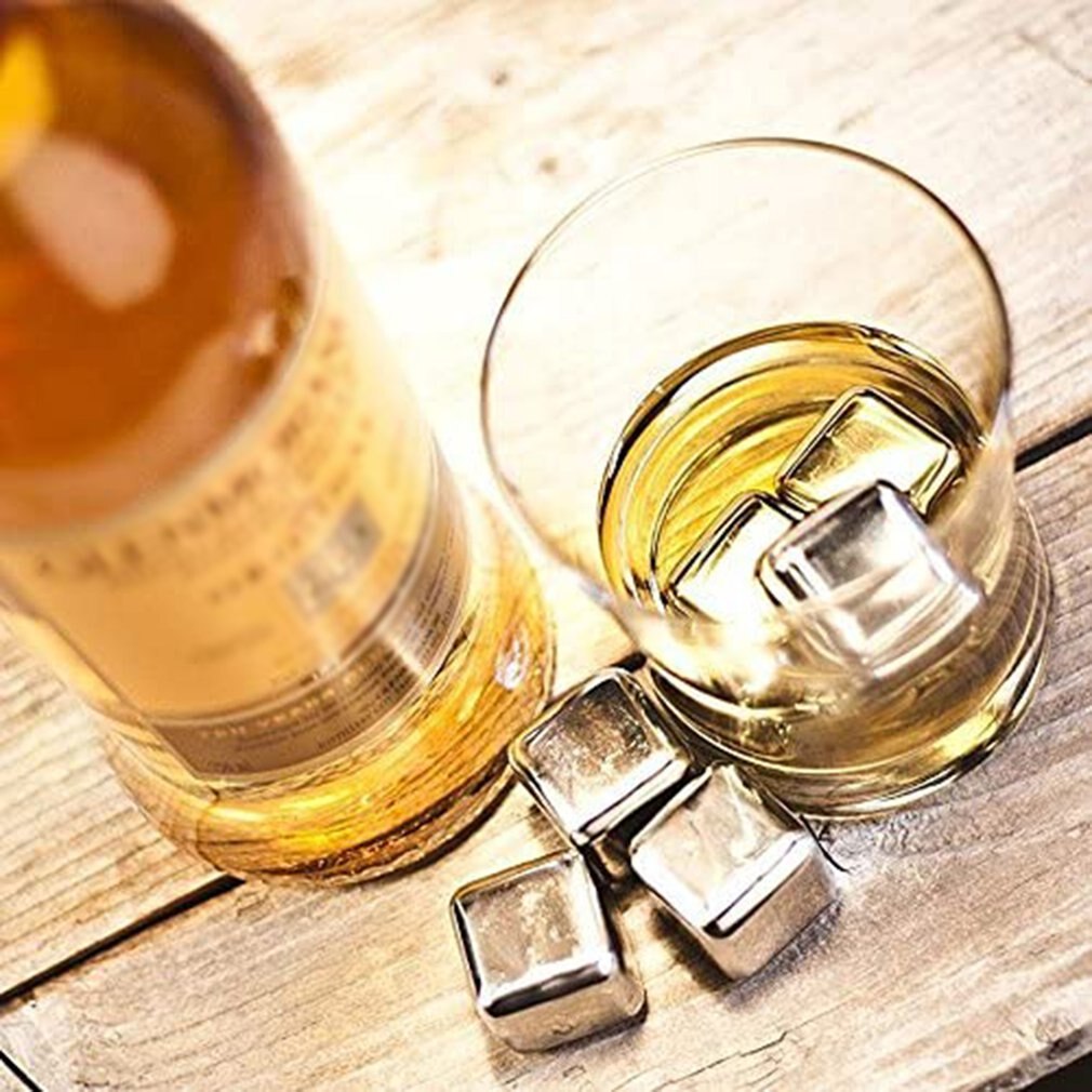 10Pc Rvs Ijsblokjes Herbruikbare Chilling Stones Voor Whiskey Wijn Houd Je Drankje Koud Langer Sgs Test Pass drinken