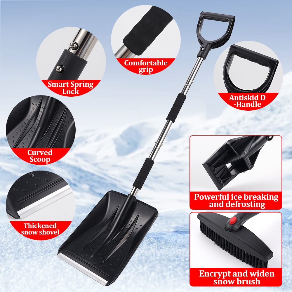 Vinter snöskyffel med avtagbar montering snöskyffelset förtjockad snöskyffel bil snöskyffel