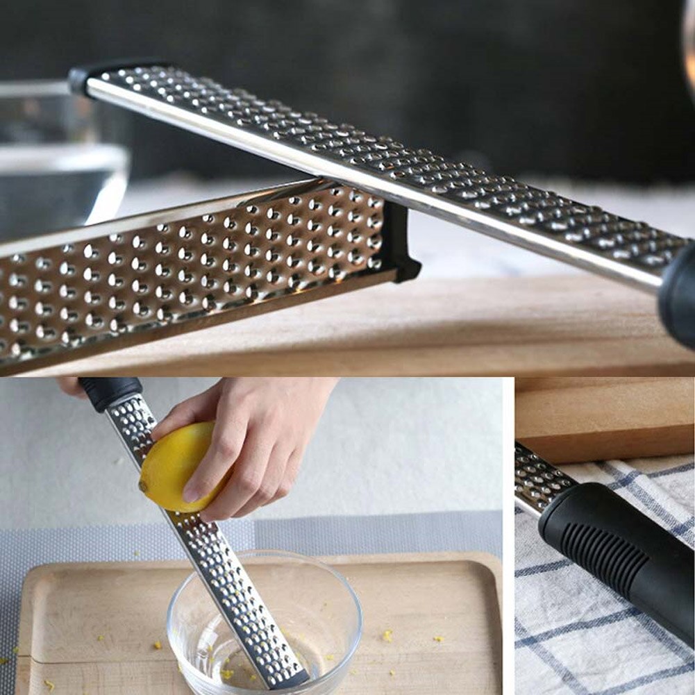 12 pulgadas multifuncional rectángulo de acero inoxidable utensilios para rallar queso Chocolate limón Zester fruta pelador utensilios de cocina Hogard