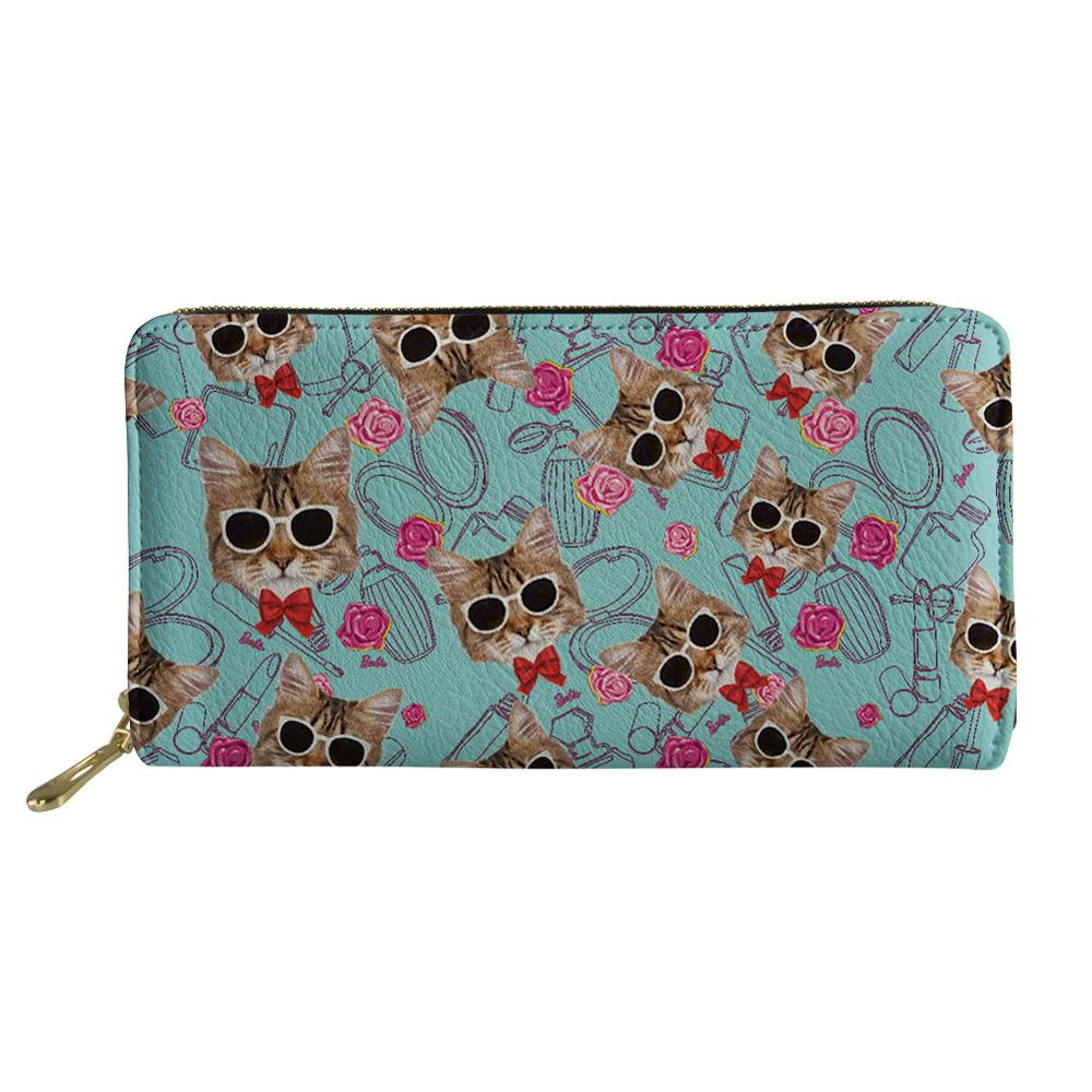 Mooie dierenprint dames pu lange portemonnee met rits