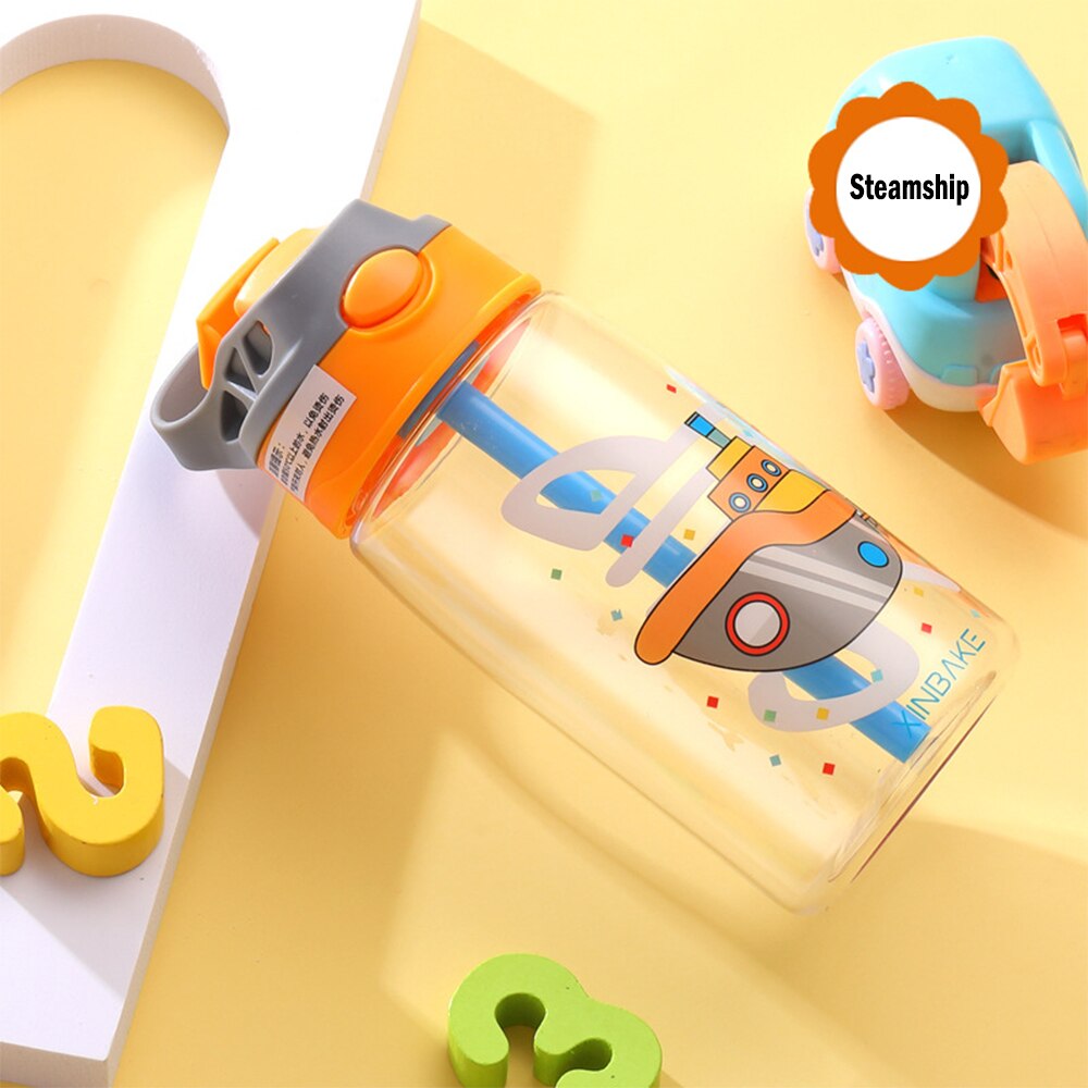 480ml waterbekers voor kinderen, cartoon babyvoedingsbekers met rietjes, lekvrije waterflessen, draagbare kinderbekers voor buiten.