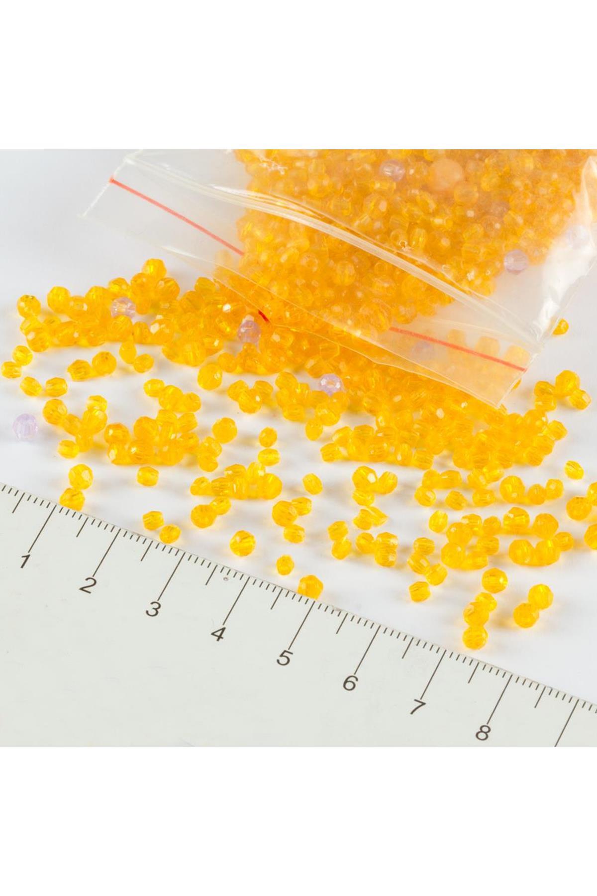 0,6 Mm Bevel Cut Plastic Beads Color: Orange Unit: 1 Package
