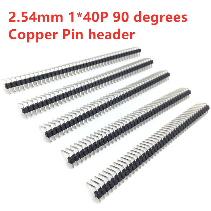 10 Stuks 1X40 Pin 2.54 Mm Haakse Single Row Pin Header Mannelijke 90 Graden Naald Connector
