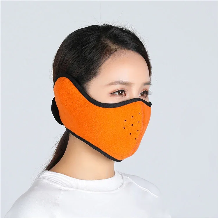 Winter Outdoor Ski Rijden Masker Oorwarmers Mondmoffen Nekwarmer Winddicht Herbruikbaar Rijden Snowboarden Skiën Sportmaskers: Oranje