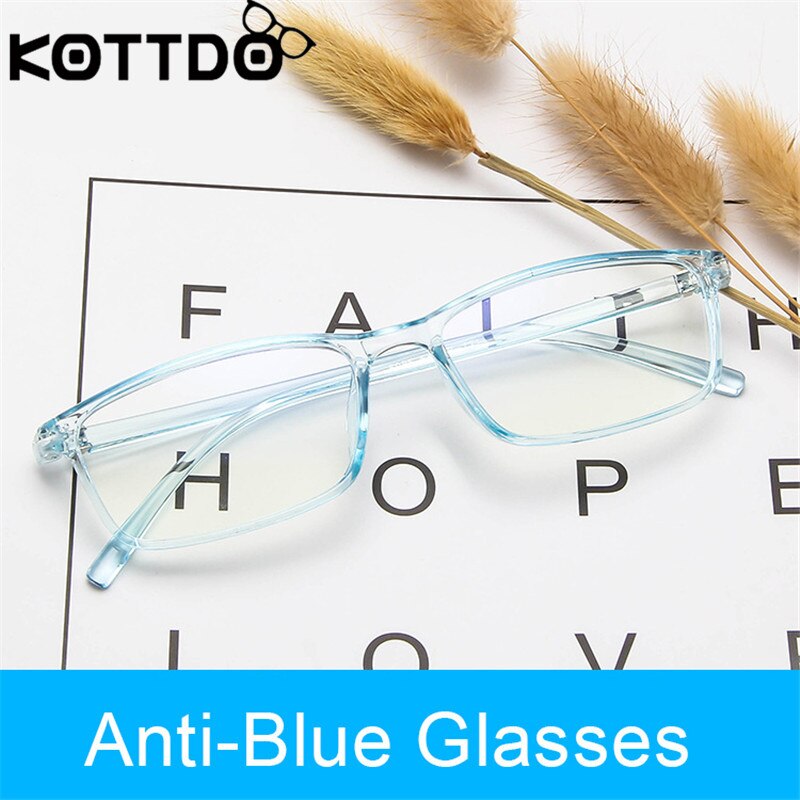 Kottdo Anti-Blauw Brilmontuur Retro Leesbril Transparant Blauw Brillen Ultra Licht Computer Bril Bril