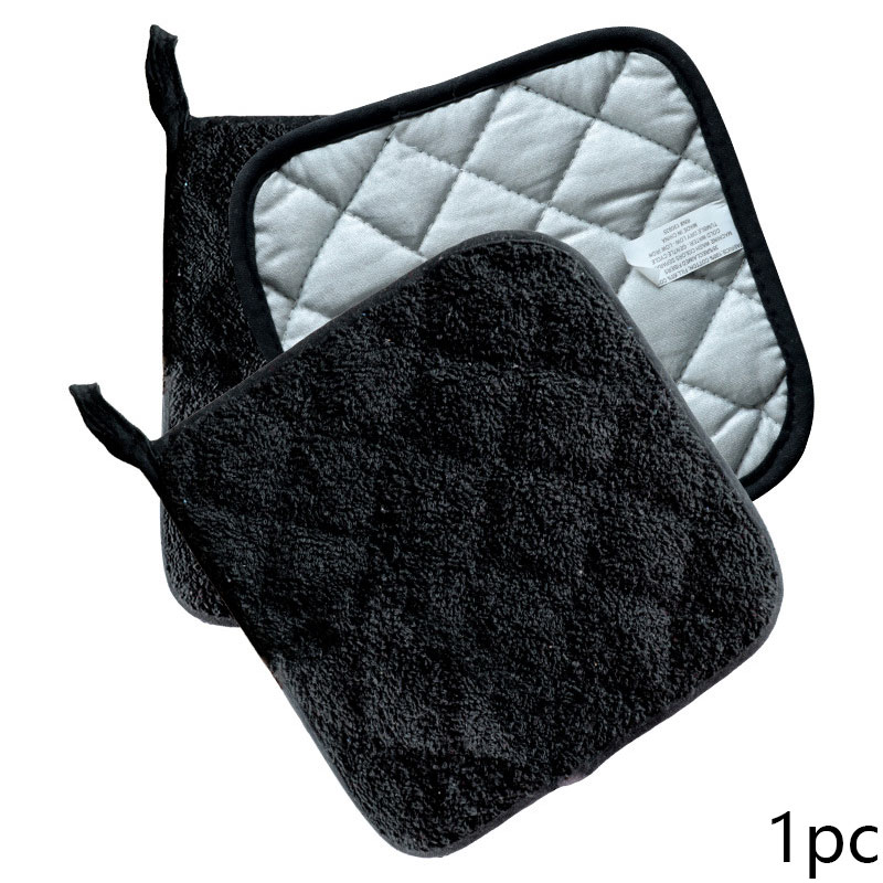 Soportes para ollas y toallas resistentes al calor, soporte para alfombrilla antideslizante de algodón, almohadillas calientes, manteles individuales para mesa, accesorios para cocina y hornear: Rojo