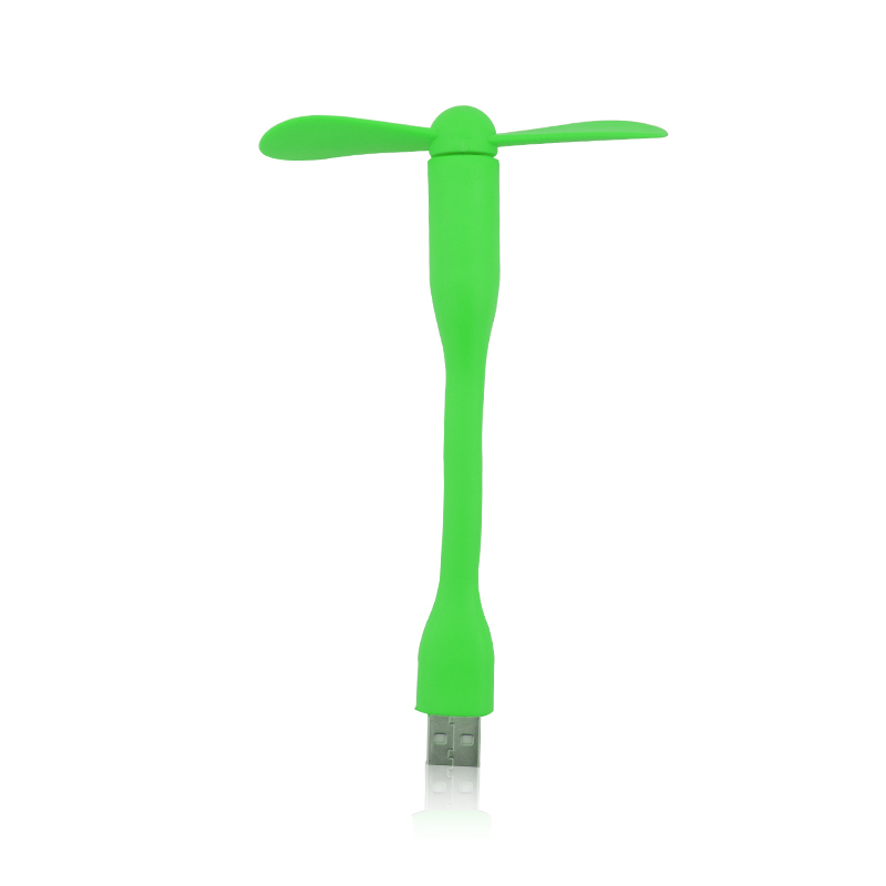 Mini USB Fan Flexible Portable Bendable Removable Ventilador USB Gadget Low Power Gadgets for Powerbank for PC for laptop OTG: Green