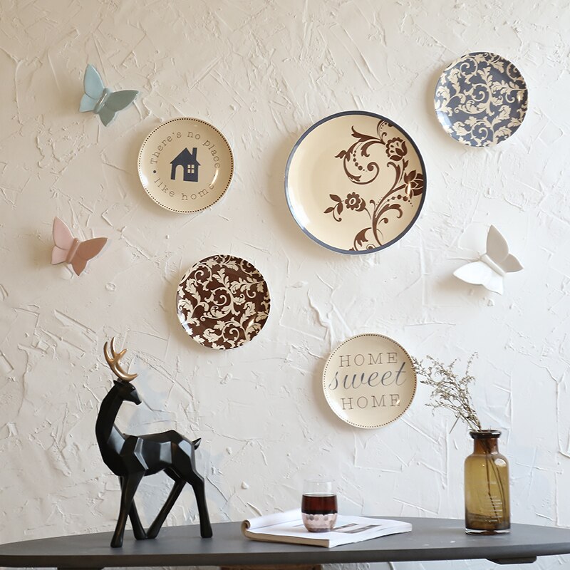 Moderne Keramische Plaat Muur Sticker Decoratie Thuis Woonkamer Muur Opknoping Ambachten Winkel Restaurant Cafe Muurschildering Accessoires