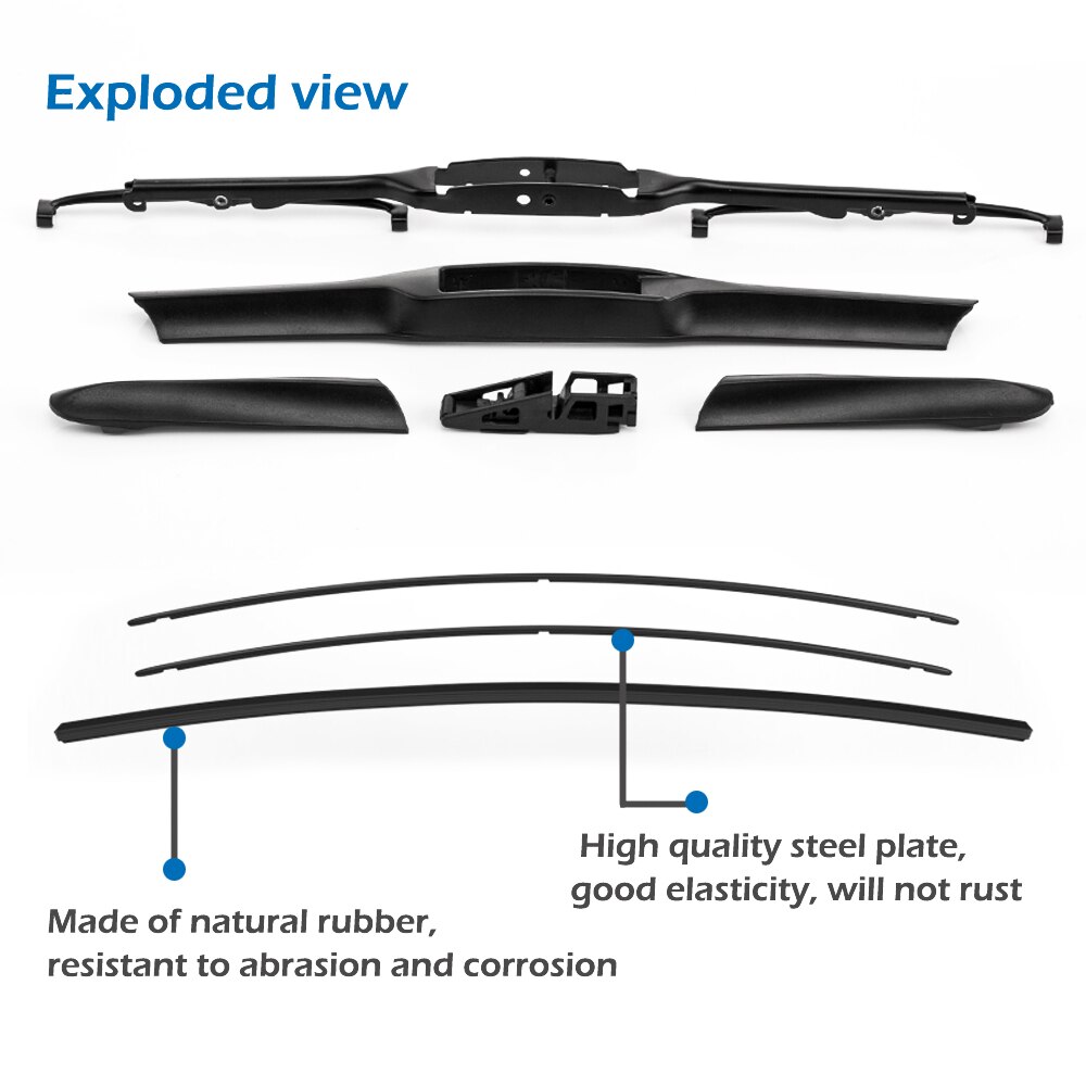 Aazon.co: 3 Wiper Blades 26 + 16 Front Wiper + 10 Rear Wiper