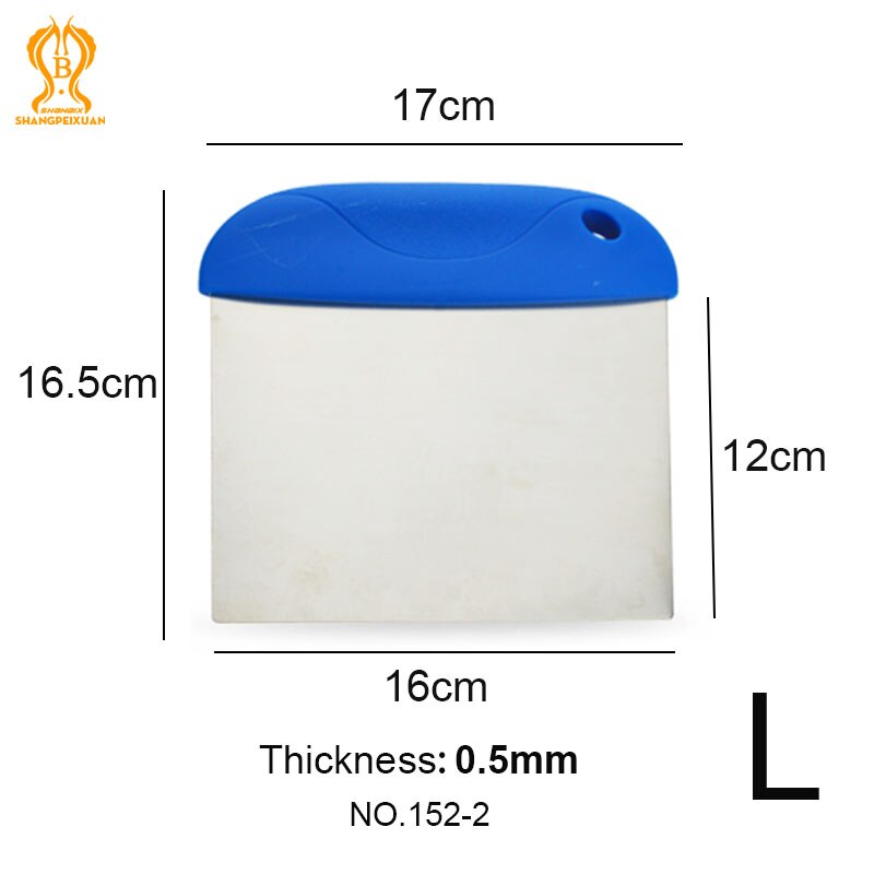 SHANGPEIXUAN Stainless Steel Pizza Cutter Portion Maker Food Scrapers Rubber Handle Cut Knife Dough Pastry Scrapers Chopper: Large