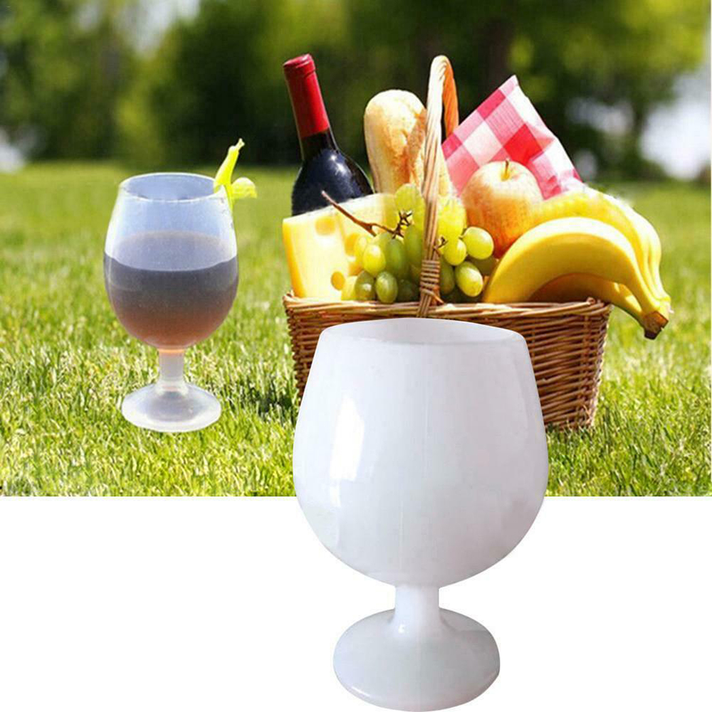 Tapering Glass Red Wine Glass Anti Silicone Glass Goblet Unbreakable Whiskey Beer Bottle Party Supplies