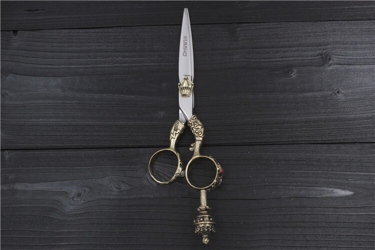 KUMIHO Giapponese forbici dei capelli kit 1 forbici di taglio e 1 assottigliamento forbici con il caso di cuoio di taglio di capelli con la corona maniglia: 1taglio scissors