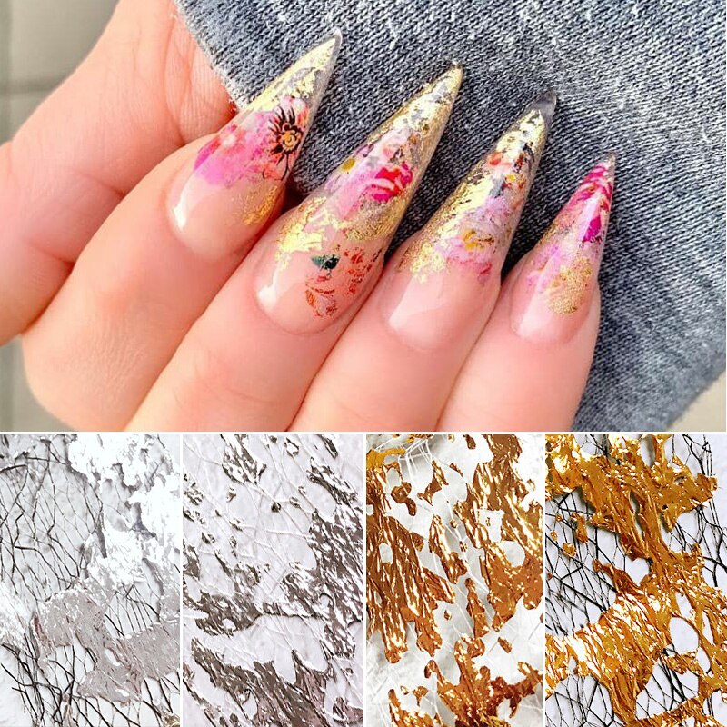 1 boîte 3D maille ongles feuilles feuille d'or gaze Nail Art transfert autocollant décoration curseur ongles décalcomanies Nail Art bricolage accessoires de