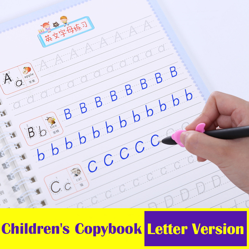Reutilizable Inglés y libro chino para copiar dibujo juguete escritura a mano Groove inglés Auto se desvanece juguetes educativos para niños en edad preescolar