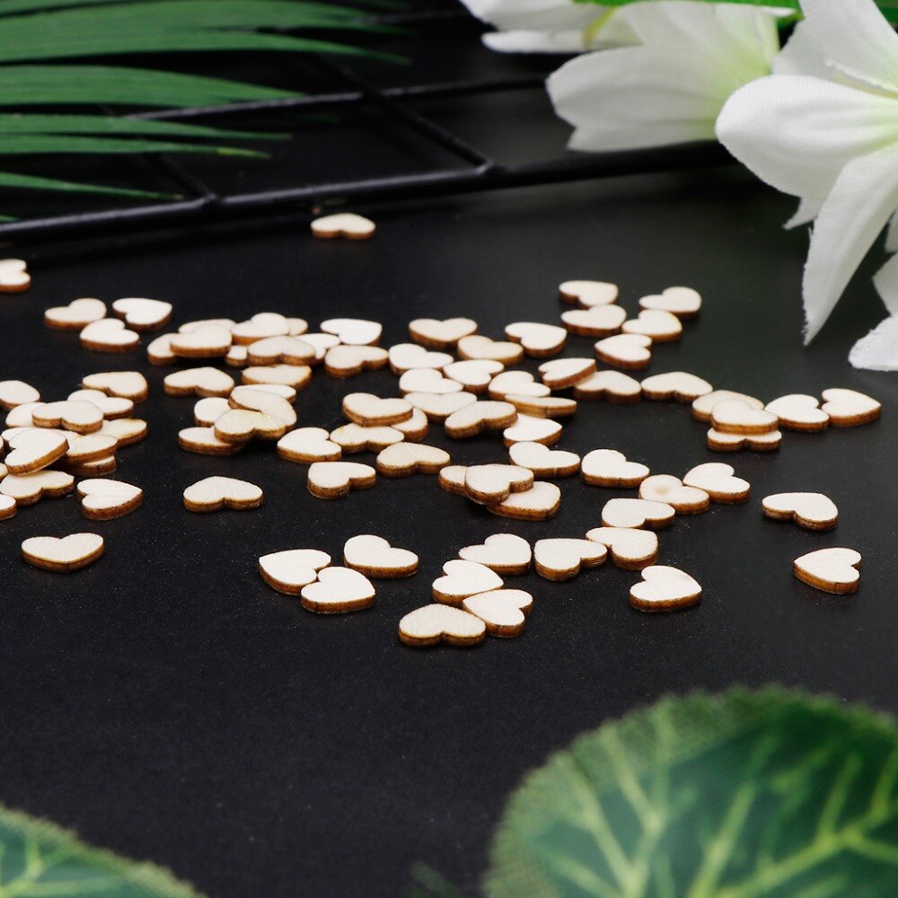 100 pcs Rustieke Houten Hout Liefde Hart Bruiloft Levert Tafel Scatter Decoratie DIY Ambachten