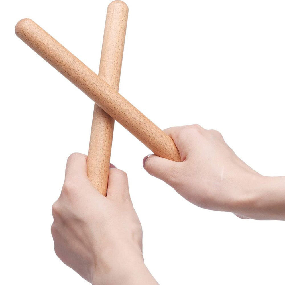 4pcs Kids Wooden Musical Percussion Instrument Set Rhythm Sticks and Shakers