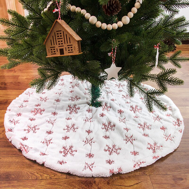 90/122Cm Pluche Kerstboom Rok Sneeuw Kunstmatige Bont Kerstboom Bodem Kussen Party Decor Navidad Xmas Tree base Cover