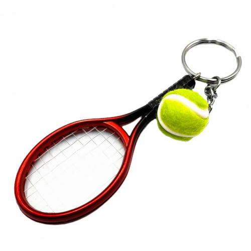 1 pz simulazione Mini Tennis racchetta palla portachiavi ciondolo borsa portachiavi accessori uomo donna portachiavi Trinket auto portachiavi gioielli: Rosso