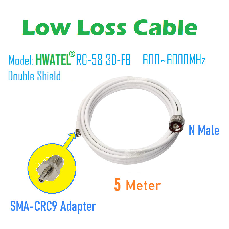 Original HWAWEI LOW LOSS Radio Frequency RF Coaxial Cable RG58 RG-58U Feeder Cable with N Male SMA TS9 CRC9 Connector for Router: Rose Gold