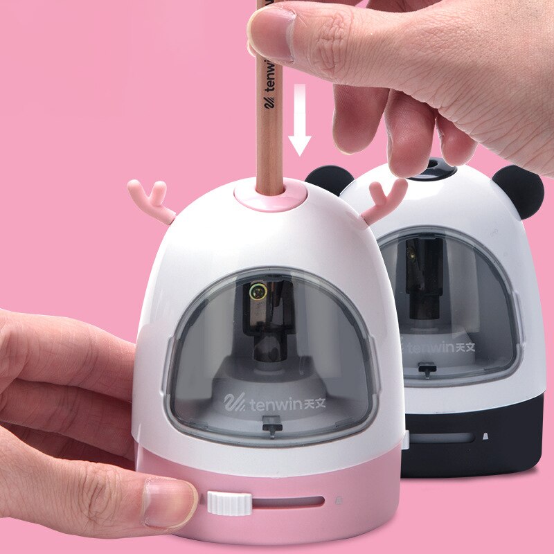Tenwin Nib Adjustable Electric Pencil Sharpeners Cute Art Automatic Electronic Sharpener For School Stationery