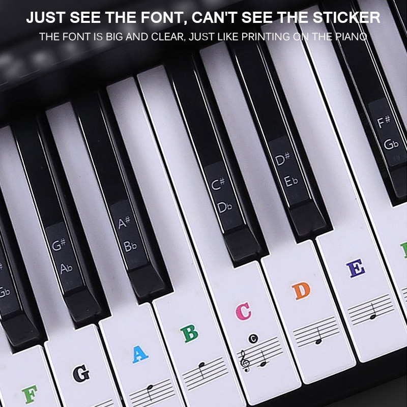 Piano Sticker Transparent Stickers Trackless Keyboard Sticker Electronic Piano Label Convenient Learn Training Equipment Label