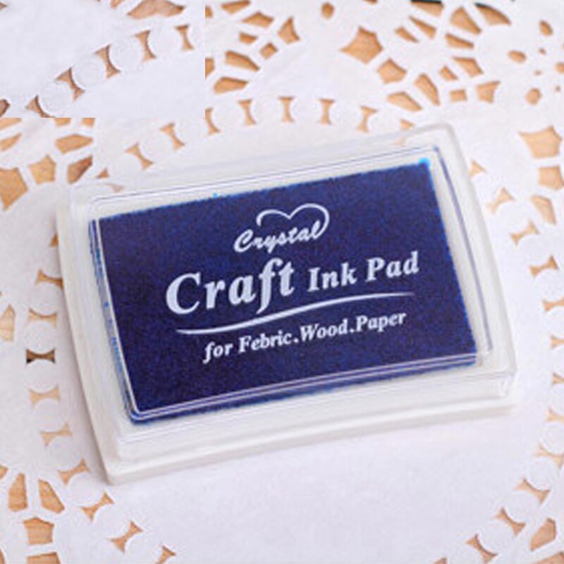 15 kleuren inktkussen rubber stempels stof hout papier scrapbooking inktkussen handgemaakt doe-het-zelf knutselen inktkussen op oliebasis vingerverf bruiloft: Blauw