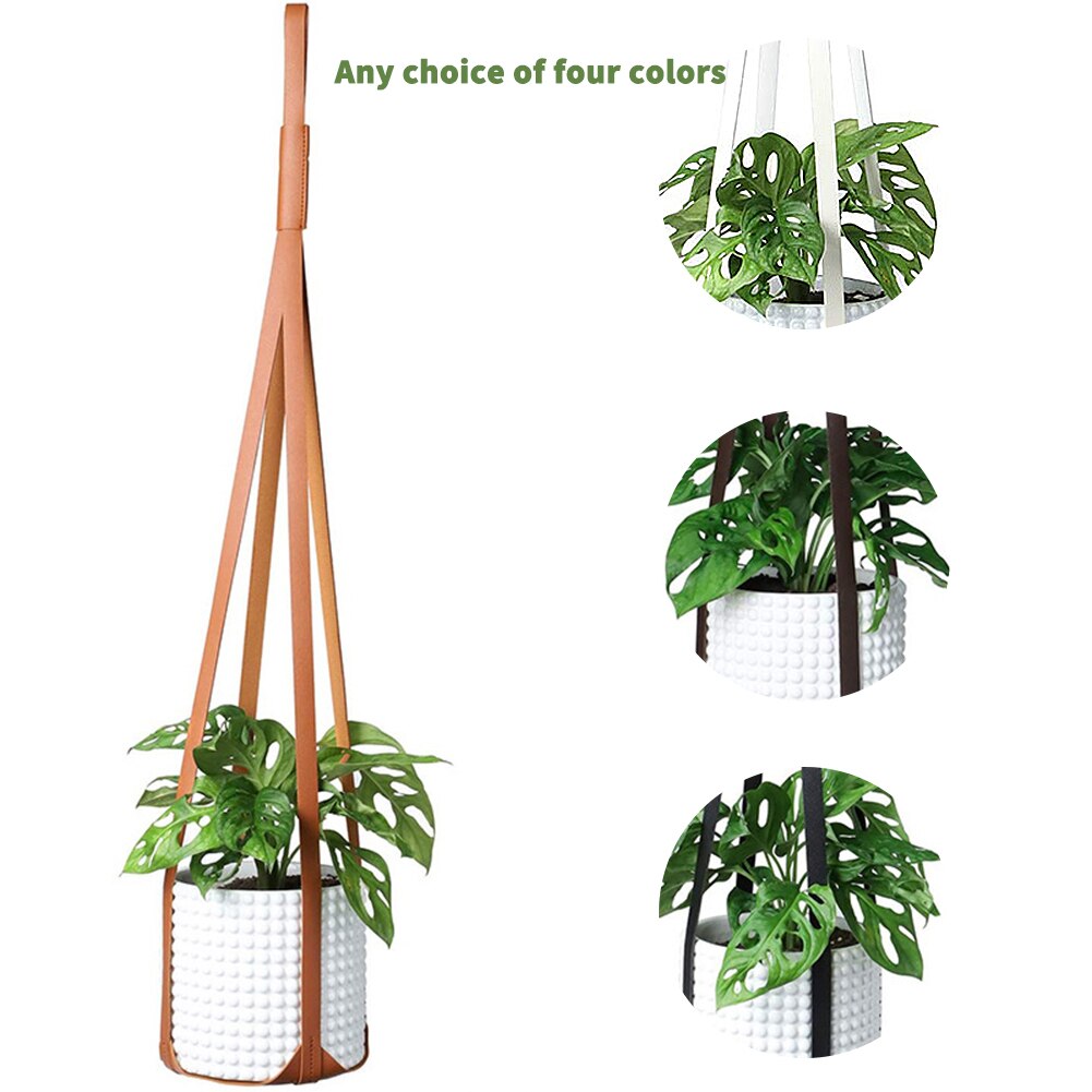 Lederen Plant Hanger Opknoping Planter Bloempot Houder Voor Indoor Planten Cactus Succulent