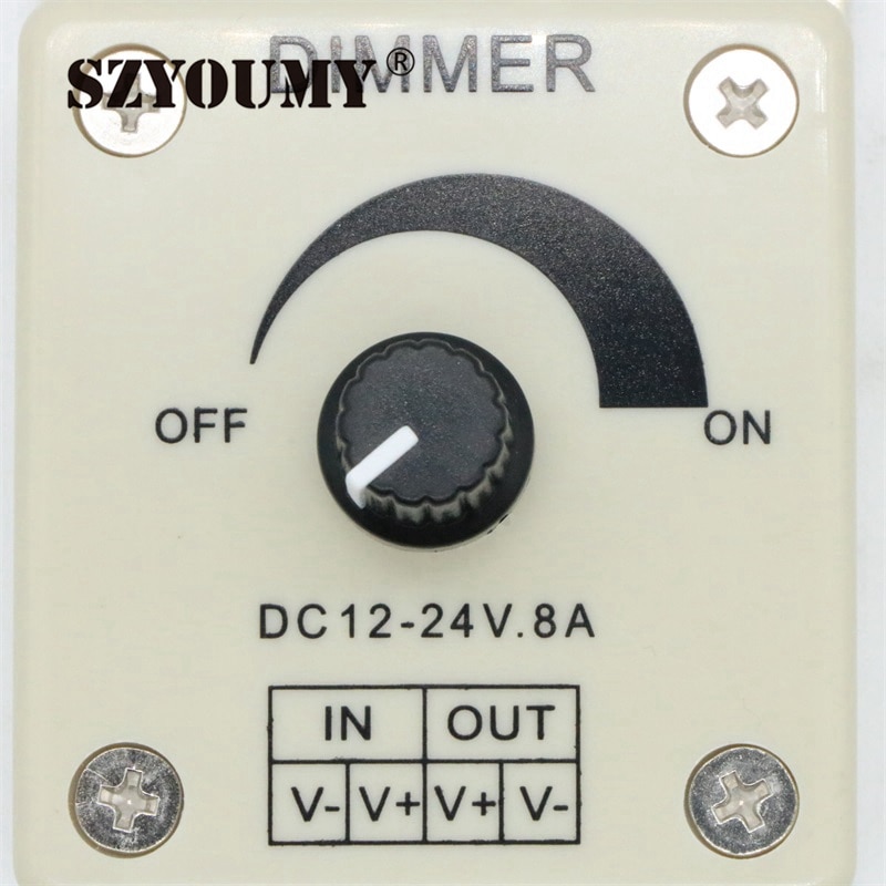 Szyoumy led-licht  dc 12v beschermstrip dimmer instelbare helderheidsregelaar voor led 8a stripverlichting, lampaccessoires