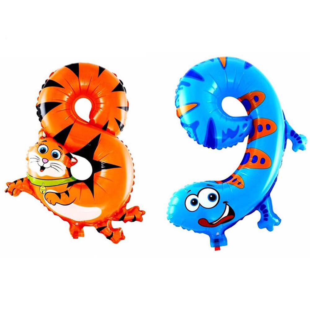 1Pcs 16 Inch Animal Number Foil Inflatable Balloons Kids Party Wedding Happy Birthday Decoration Air Balloon Children's