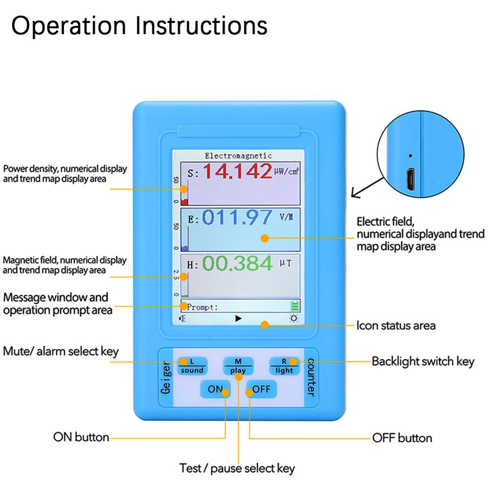 Tragbarer emf-detektor, strahlungsdosimeter, monitor, tester, hochpräzise, br -9a emf