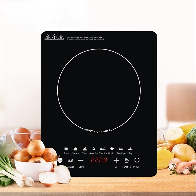 Caldera de inducción eléctrica, placa de cocina inteligente resistente al agua, 110 W, 220V/2200 V