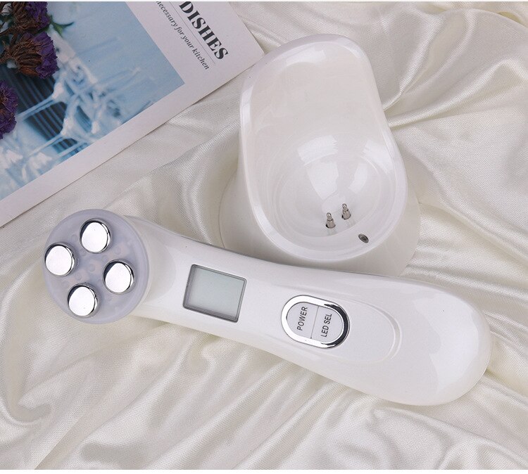 RF ems Therapie Gesicht Farben Photon Behandlung FÜHRTE Schönheit Licht Haut Hebe Straffen Anti Gesichts Falten Mikrostrom Gerät Spa: Weiß