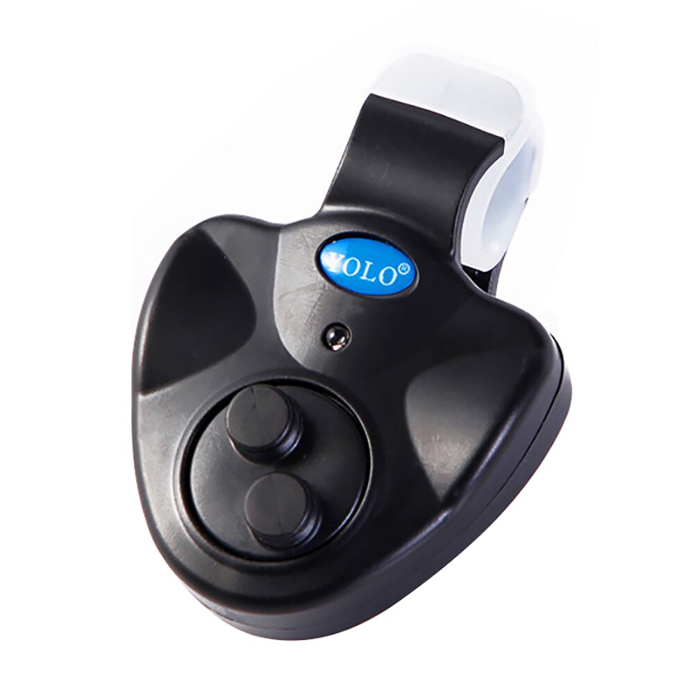 Clip de luz LED electrónica para caña de pescar, herramienta de alerta de alarma y sonido para morder de pez: Black