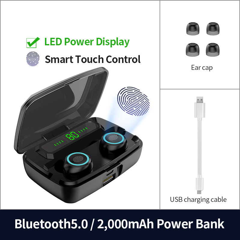 Free Exchange Within 1 Year | Ubeamer Bluetooth 5.0 Earphone True Wireless Stereo Bass Bilateral Call Earbud Headset Microphone: Default Title