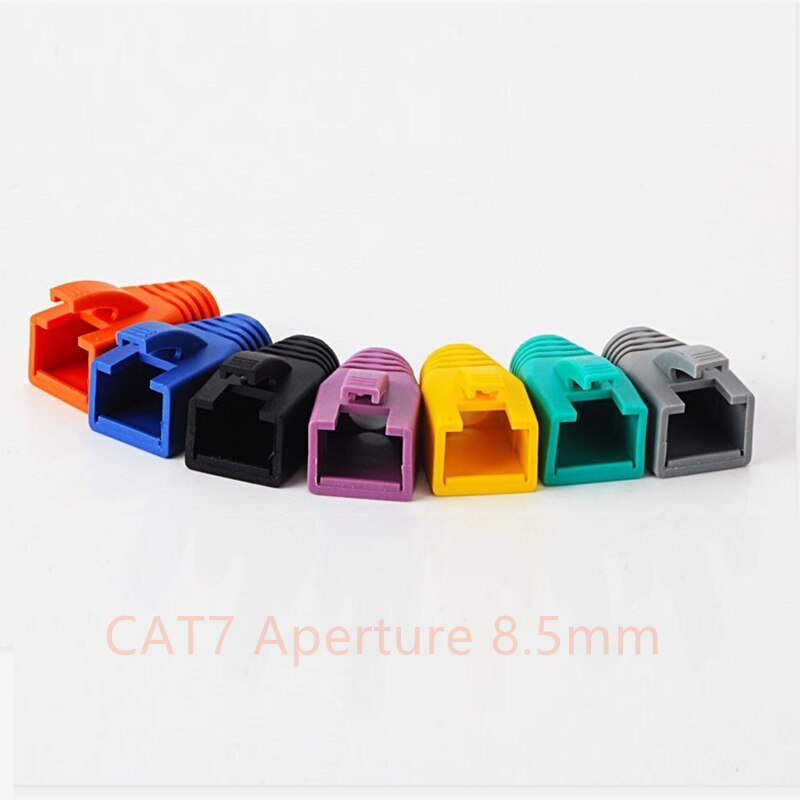 RJ45 Cat7 Caps Cat6a Network Ethernet Cable Connector Cat 7 Plug Protective Multicolour Boots Sheath Color Bush OD 8.5mm