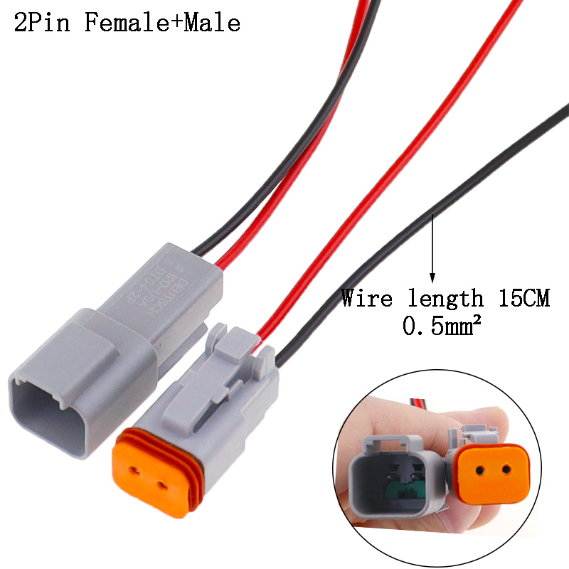 1 Pcs Deutsch DT connector with15cm Wiring harness DT06-2S/DT04-2P 2P 3P 4P 6P 8P 12P waterproof electrical connector: Lavender
